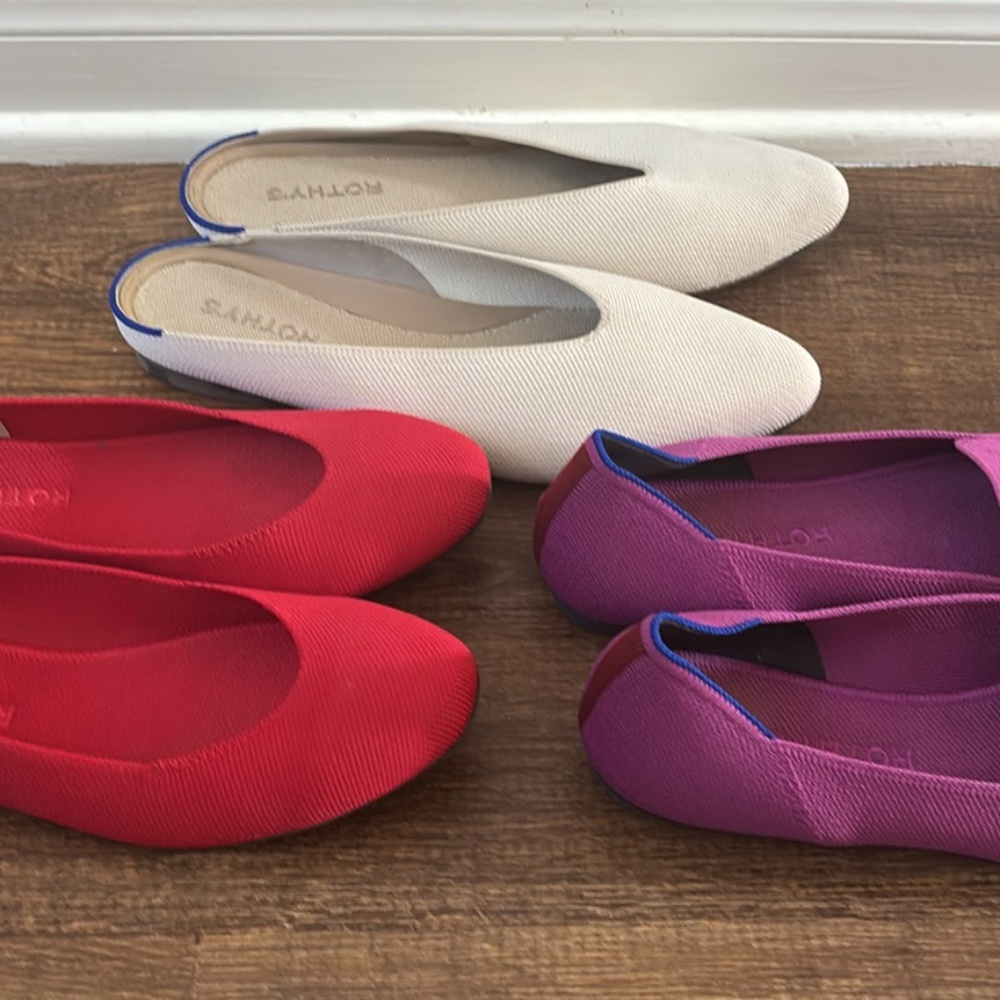 Rothy’s bundle of 3 pair ballet and slip on shoes